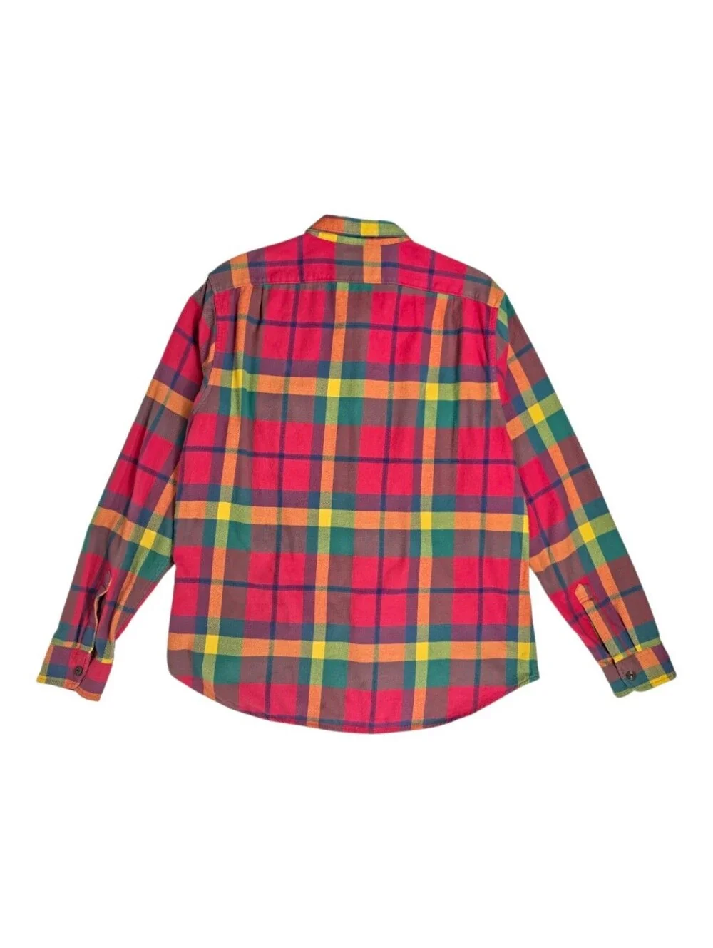J.Crew Men Midweight Flannel Workshirt L Multicolor Plaid Cotton Button Up Shirt